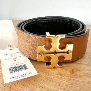 Tory Burch Black/Tiger’s Eye Reversible Belt